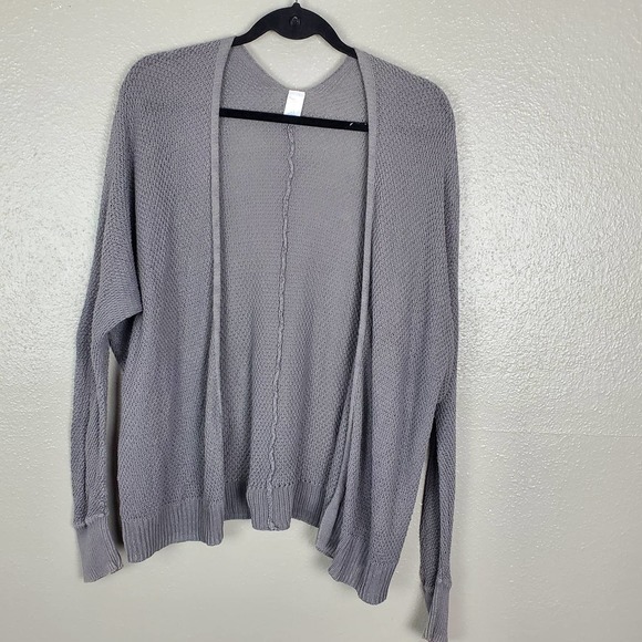 Gapbody Gray Waffle Knit Lightweight Open Cardigan S - Picture 1 of 5